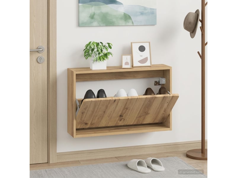  Meuble à chaussures mural, armoire à chaussures zwolle 71x17x43 cm shl9155  - Conforama B