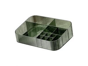 Organiseur de maquillage multi-compartiments en acrylique transparent, gain de place, pour bureau, pour cosmétiques