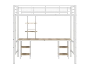 Lit mezzanine 90x200 cm MEUBLIV   coloris blanc
