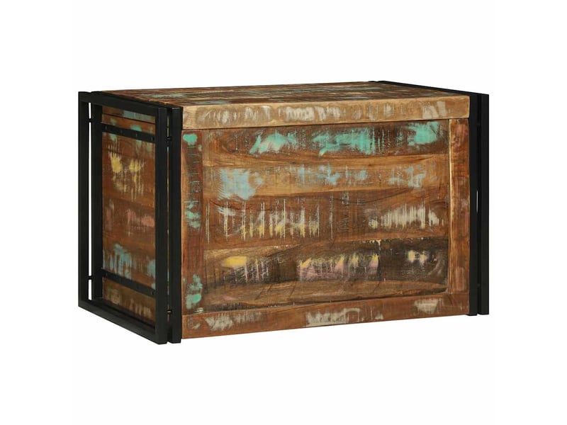Boîte de rangement, coffre de rangement marron et noir 80x50x50 cm bois recyclé - Conforama C