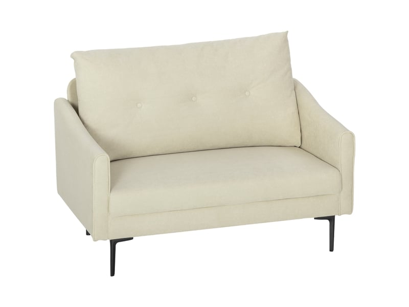 Canapé 2 places, canapé de salon, crème, pour chambre, pour salon, en tissu - Conforama C