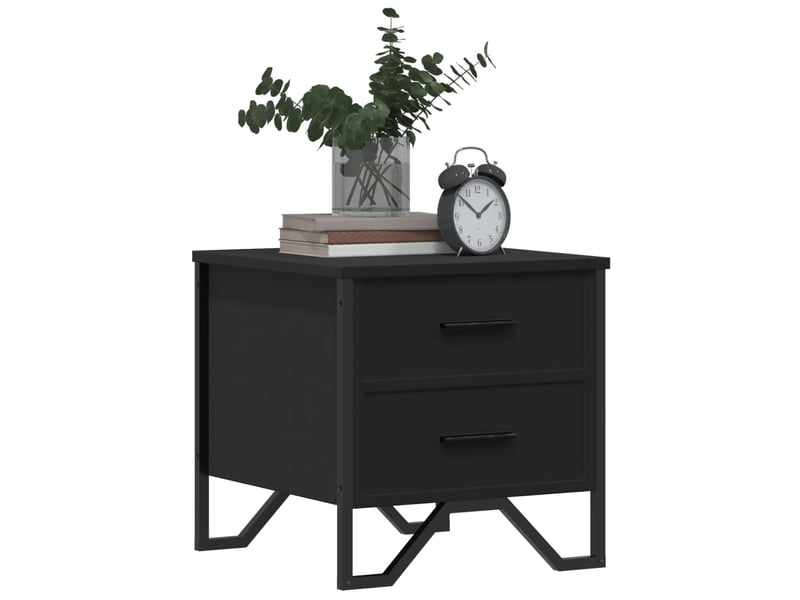  Table de chevet - cabinet de chevet - table de nuit noir 40x41x40 cm bois d’ingénierie  - Conforama C