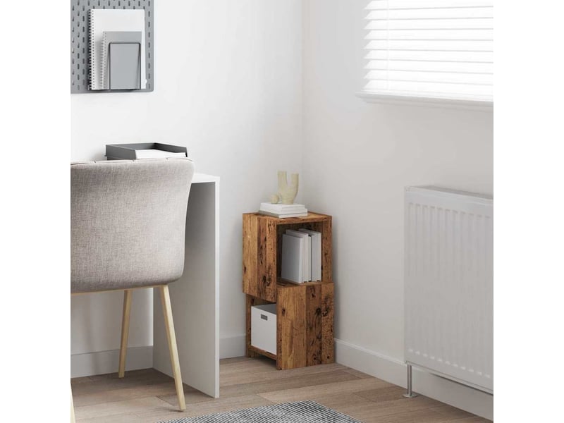  Meuble d'angle, meuble de rangement salon 25,5x25x55cm bois d'ingénierie bois ancien  - Conforama D