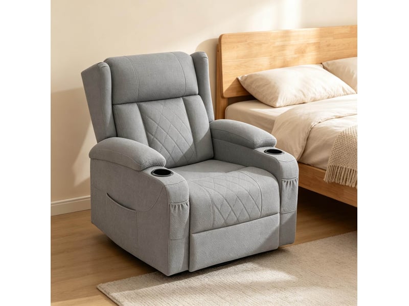  Fauteuil relax pivotant inclinable avec repose-pieds homvra  - Conforama D