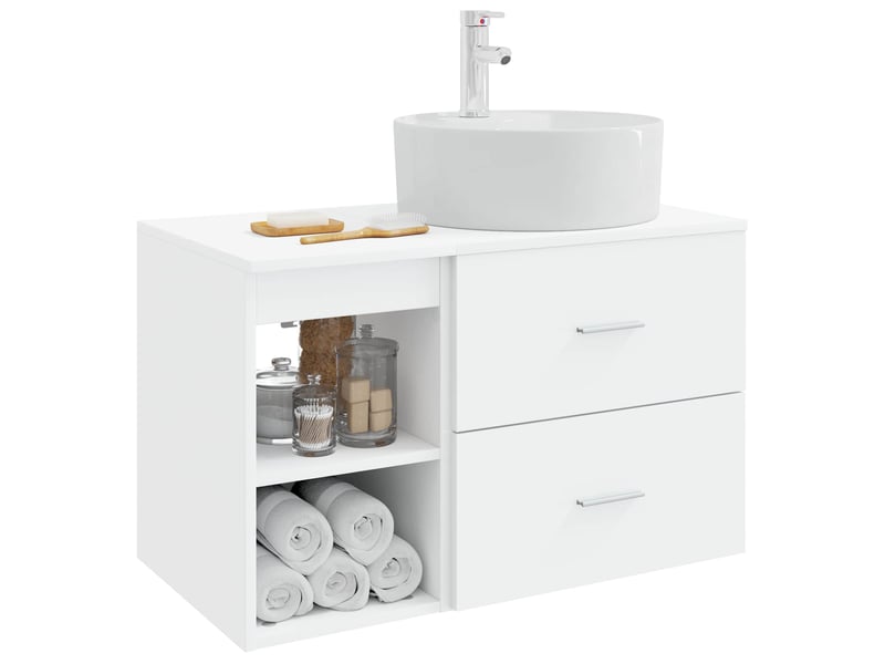 Ensemble de mobilier de salle de bain 2 pcs blanc shl973 - Conforama C
