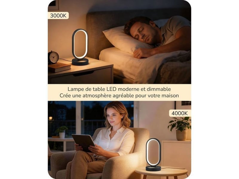  Lampe de table led tactile dimmable 12w anneau ovale 3 cct 3000 4000 6500k 370618_AACKH14280_6_DROPFR - Conforama E