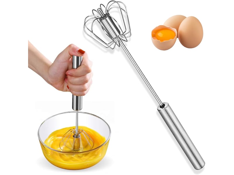  1 pc batteur à œufs semi automatique acier inoxydable, batteur à oeufs de cuisine multifonctionnel, pousseur à main batteur à oeufs rotatif  - Conforama A