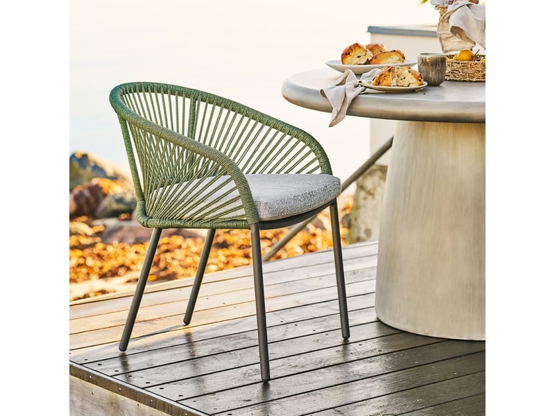  Lot de 2 fauteuils de jardin vert en acier et corde - noalia NOALIA - Conforama B