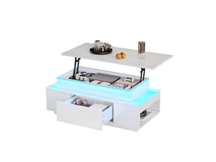 Table basse rectangulaire coloris blanc OOIILLEE Luxe haut de gamme - 45 cmx96 cm