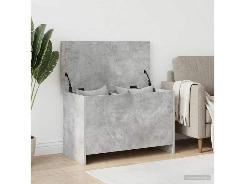  Coffre de rangement avec stockage gris béton 80x40x50 cm  - Conforama B