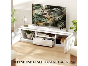 Meuble tv coloris blanc  <strong></strong>  <strong></strong>
