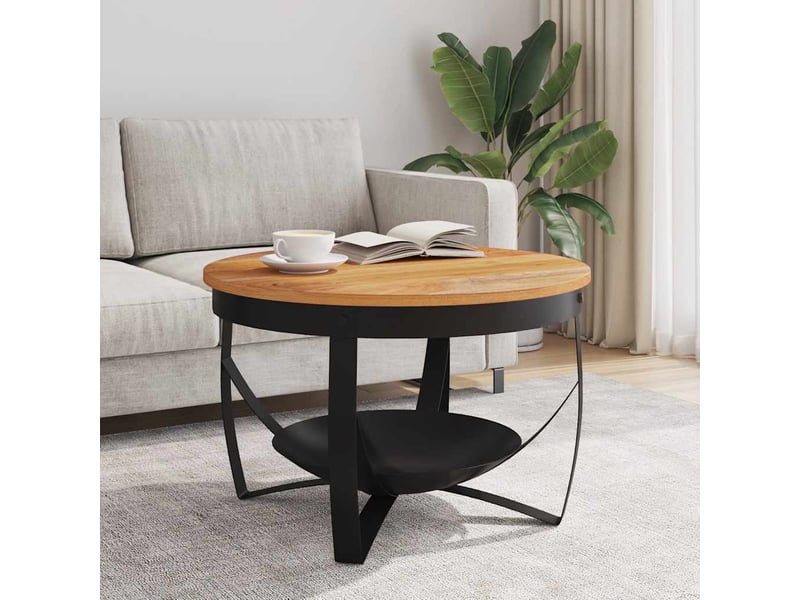  Table basse | table de salon ø68x43 cm bois d'acacia solide  - Conforama C