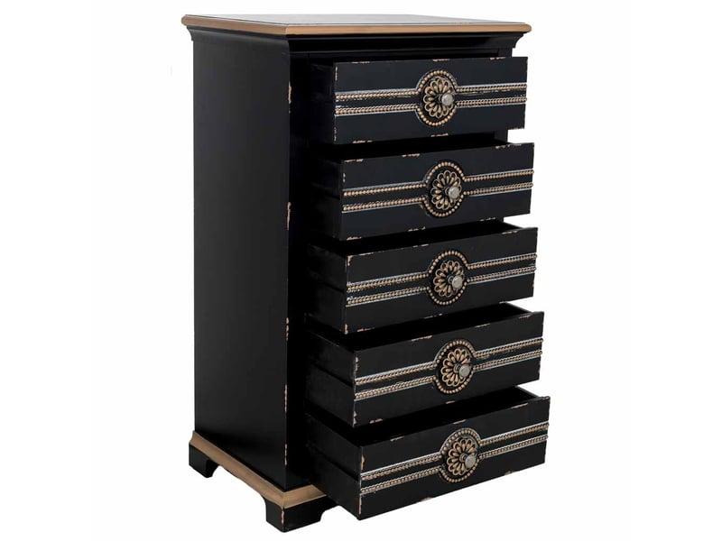  Commode en bois noir 62x40x100,5 cm h  - Conforama E