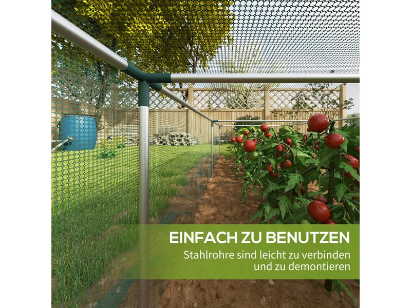  Tente de protection des plantes - 1,25 x 3,73 m - vert - filet anti-insectes - fermeture éclair - cadre en acier 125x373x62.5cm - Conforama E