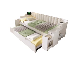 Lit gigogne 90x200 cm OKWISH coloris blanc