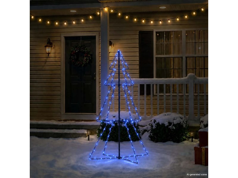  Arbre de noël, sapin de noël cône 160 led d'intérieur-d'extérieur 78x120 cm shl7035  - Conforama C