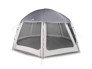 Tente piscine toit amovible parois maille gris 510x510 cm