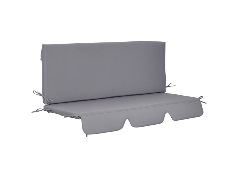  Coussins d'extérieur pour balancelle de jardin 3 places avec attaches, 2 pièces 130 x 45 x 5 cm, gris  - Conforama A
