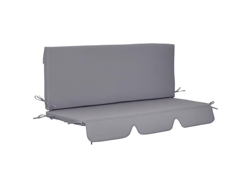  Coussins d'extérieur pour balancelle de jardin 3 places avec attaches, 2 pièces 130 x 45 x 5 cm, gris  - Conforama A