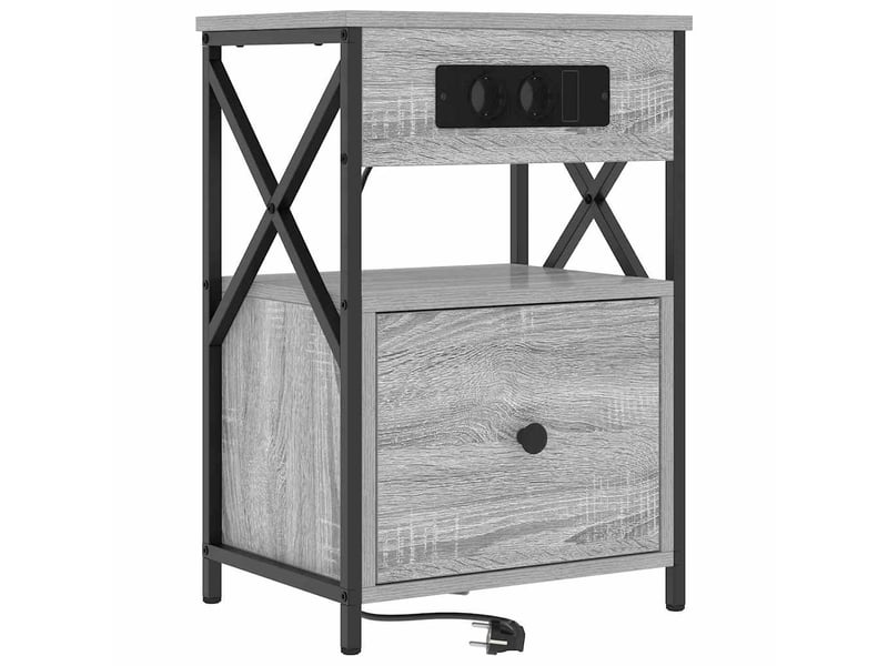  Table de chevet - cabinet de chevet - table de nuit gris sonoma 40 x 31 x 60 cm bois d'ingénierie  - Conforama A