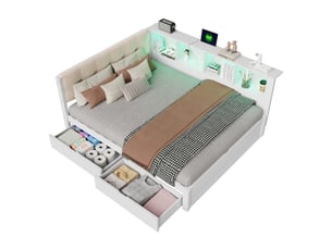 Lit banquette 140x200 cm OXEZA   coloris blanc