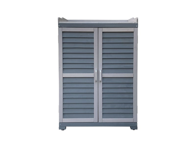  Table de jardin avec élément bas et plan de travail 99,7 cm gris 16_0002398  - Conforama E