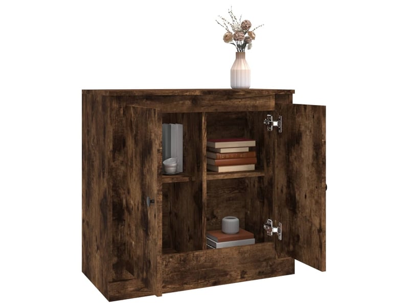  Buffet - bahut - meuble de rangement chêne fumé 70x35,5x67,5 cm bois d'ingénierie  - Conforama E