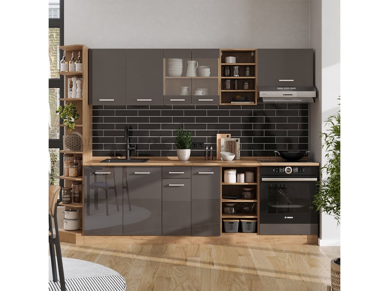 Vicco etagère de cuisine, chêne doréchêne doré, 30cm avec 7 compartiments - Conforama D