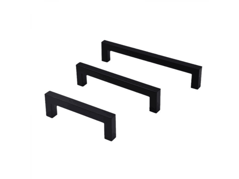  Paquet de 15 poignées pour armoire avec orifice central de 128 mm, poignées de tiroir en acier inoxydable noir, vis incluses  - Conforama E
