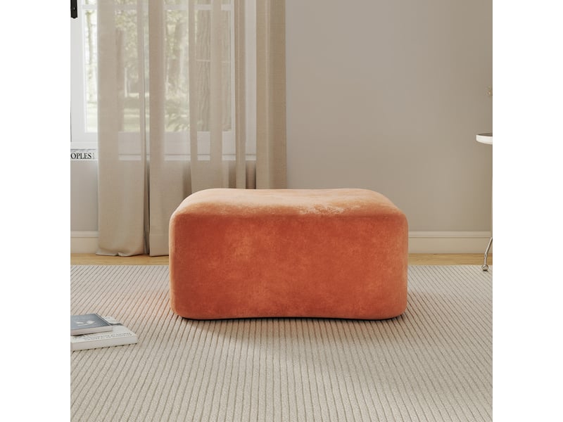  Ottoman velours - orange SF20250068008 - Conforama C