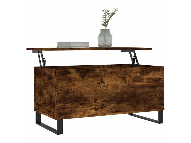  Table basse | table de salon chêne fumé 90x44,5x45 cm bois d'ingénierie  - Conforama C