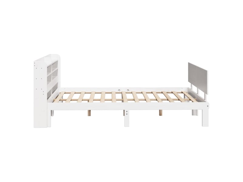  Lit double- lit adulte -  cadre de lit avec tête de lit sans matelas blanc 140x200 cm  - Conforama D
