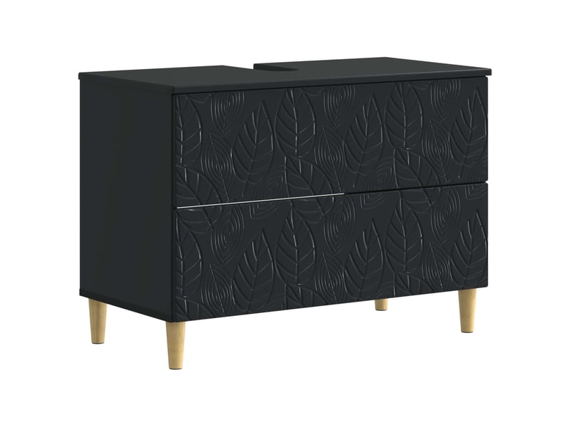 Meuble sous lavabo de salle de bain delft noir 82 x 41 x 59 cm cf64863 - Conforama A