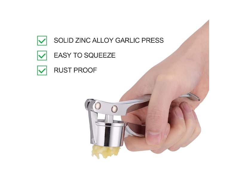  Presse-ail de cuisine professionnel, hachoir à ail, broyeur de gingembre, presse-ail robuste, facile à nettoyer et durable  - Conforama D