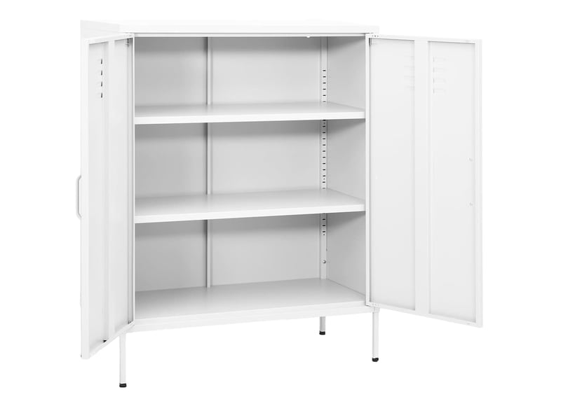  Armoire de rangement, rangement bureau blanc 80x35x101,5 cm acier shl7282  - Conforama A