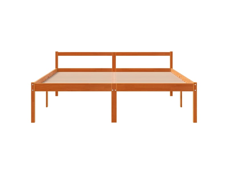  Lit double- lit adulte -  lit pour personne âgée sans matelas 150x200 cm bois pin massif  - Conforama C