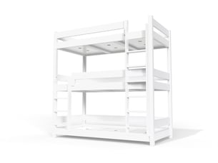 Lit superposé 80x190 cm <strong>ABC MEUBLES</strong> <strong>TRI380-LB</strong> coloris blanc