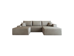Canapé droit fixe <strong></strong> <strong></strong> 4 places Velours côtelé beige
