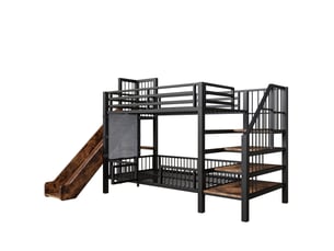 Lit mezzanine 90x200 cm VIVRYN   coloris noir