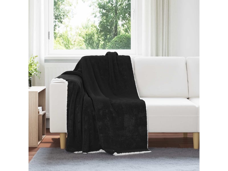  Plaid canapé noir 130x150 cm 1 kg polaire  - Conforama B