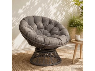 Coussin de chaise papasan, coussin d'assise vianen 100 % polyester gris cf54236