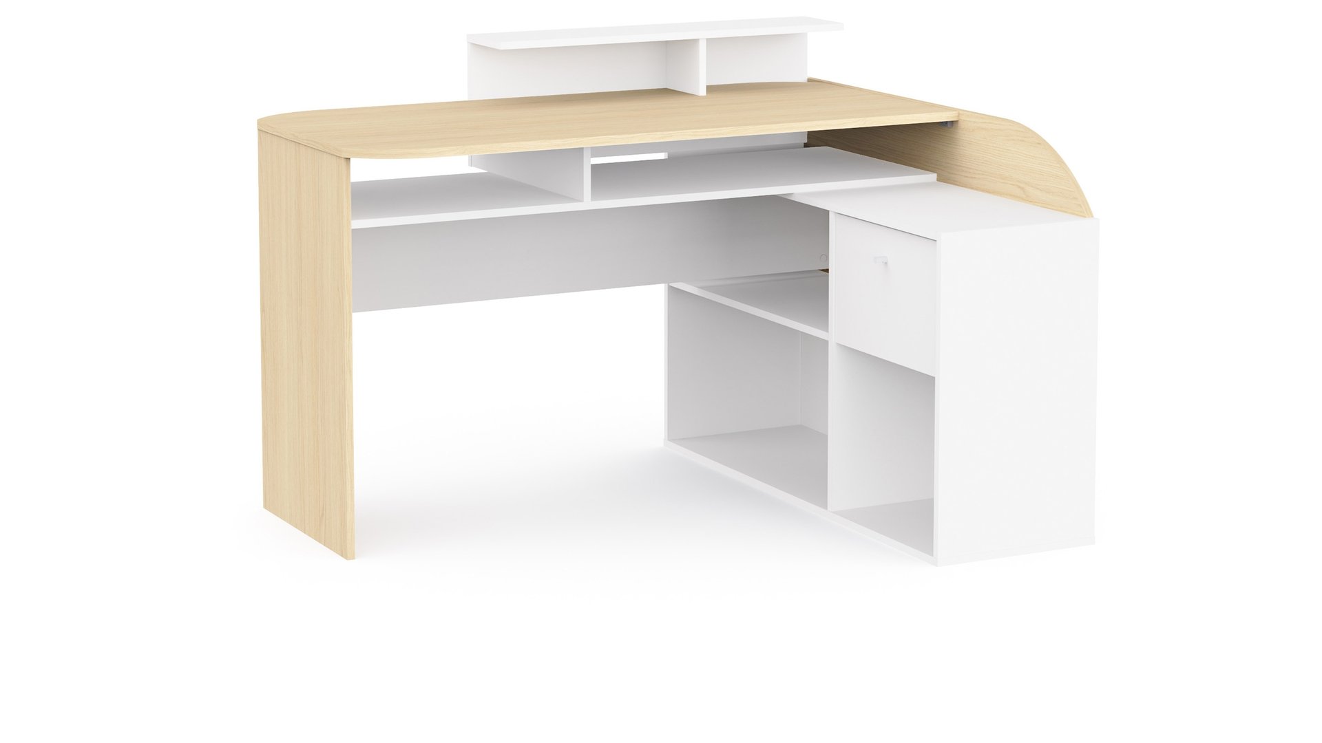 Bureau d'angle 128.5 cm KEMO bicolore 89.8 Conforama