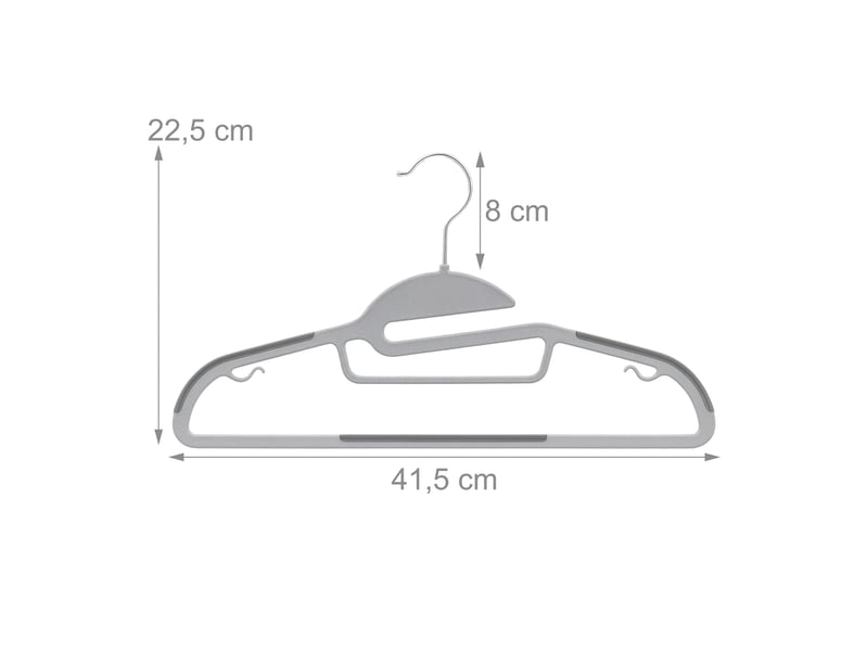  Lot de cintres antidérapants pour chemises robe pantalon 22,5 x 41,5 x 0,5 cm en abs noir 13_0017835  - Conforama B