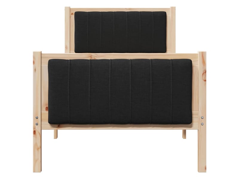  Lit simple- lit adulte -  cadre de lit marron et noir 80 x 200 cm bois massif en pin  - Conforama D