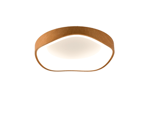 Plafonnier led de plafond en métal effet bois style nordique moderne “arina” – 36w, lumière sélectionnable 3000k4000k6000k, ø40 cm