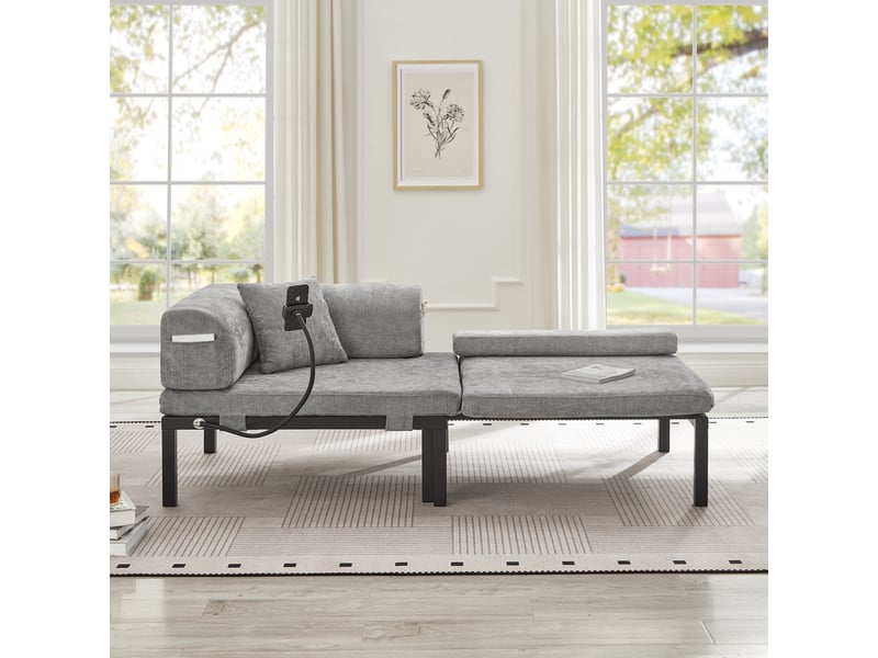  Canapé convertible, canapé-lit – lit gigogne, 1 place, gris clair  - Conforama C