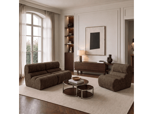 Fauteuil fixe <strong>SIA HOME</strong> <strong>1LOFVTBE</strong> Velours marron vendu A l'unité