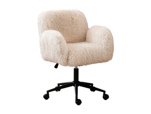Fauteuil fixe pivotant  <strong>MAISENTIEL</strong> <strong></strong> Tissu bouclette beige vendu A l'unité