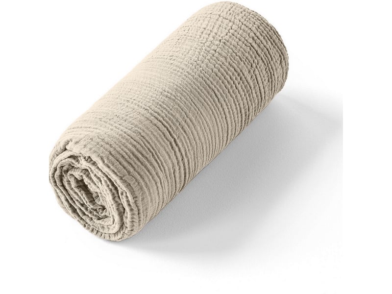  Drap housse 180x200+30 cm gaze de coton naturel PD25858 - Conforama B