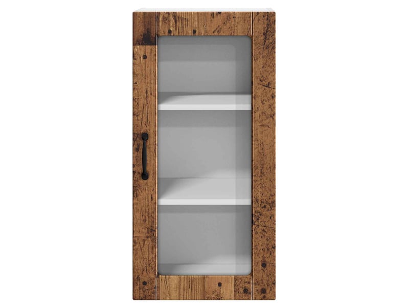  Meuble mural de cuisine, cabinet en verre mural bois ancien 40x31x80cm shl7702  - Conforama E